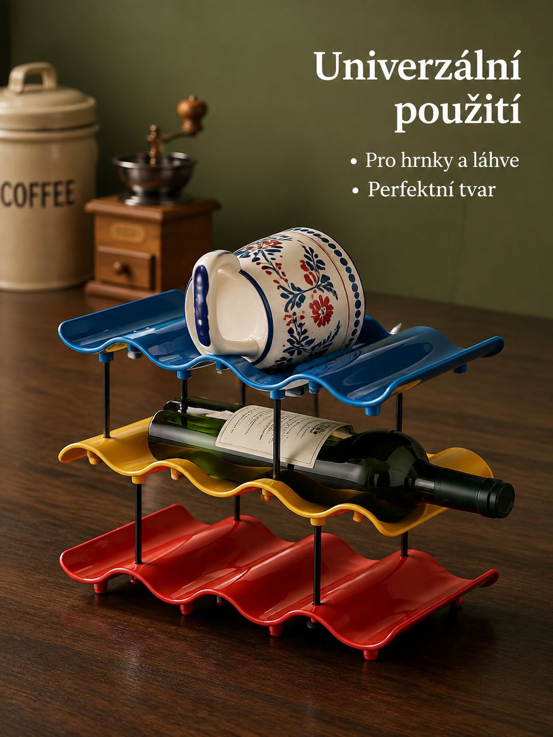 Úložný stojan na šálky s šálky