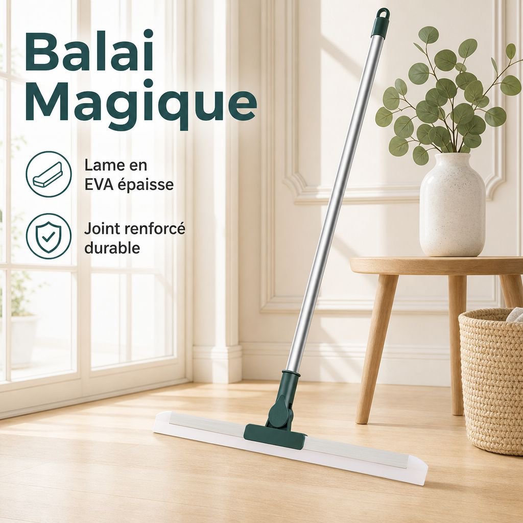 Balai télescopique avec raclette à eau