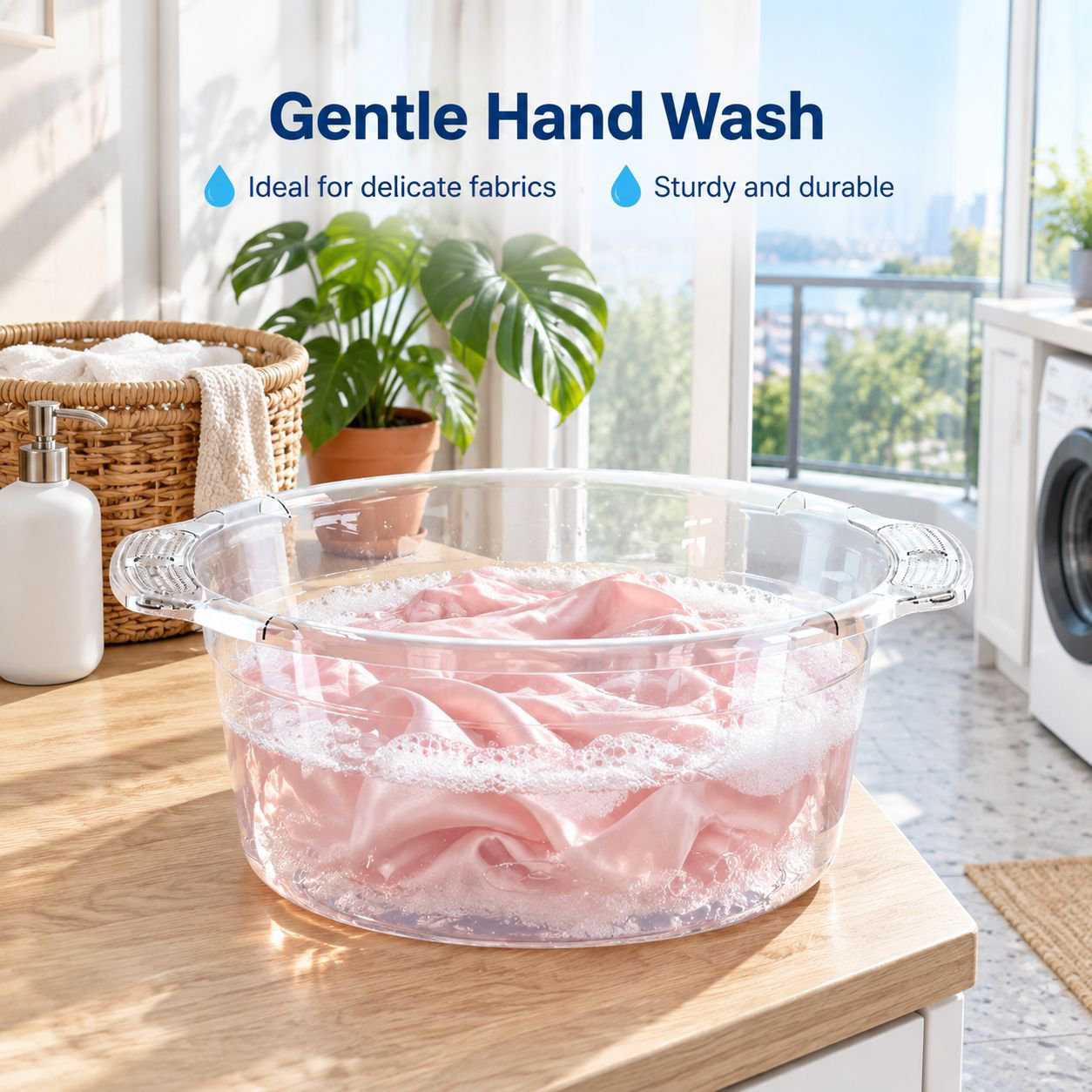 Household Thickened Transparent Wash Basin