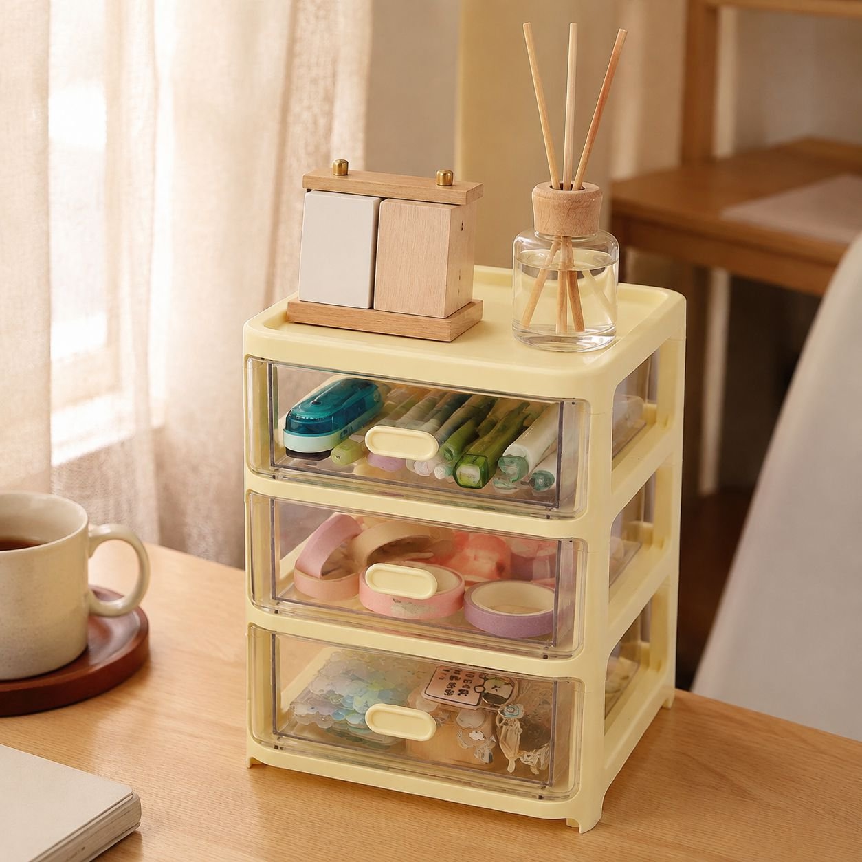 Large Capacity Cute Desktop Organizer, Drawer Entryway Storage, Office Dorm Desk Shelf