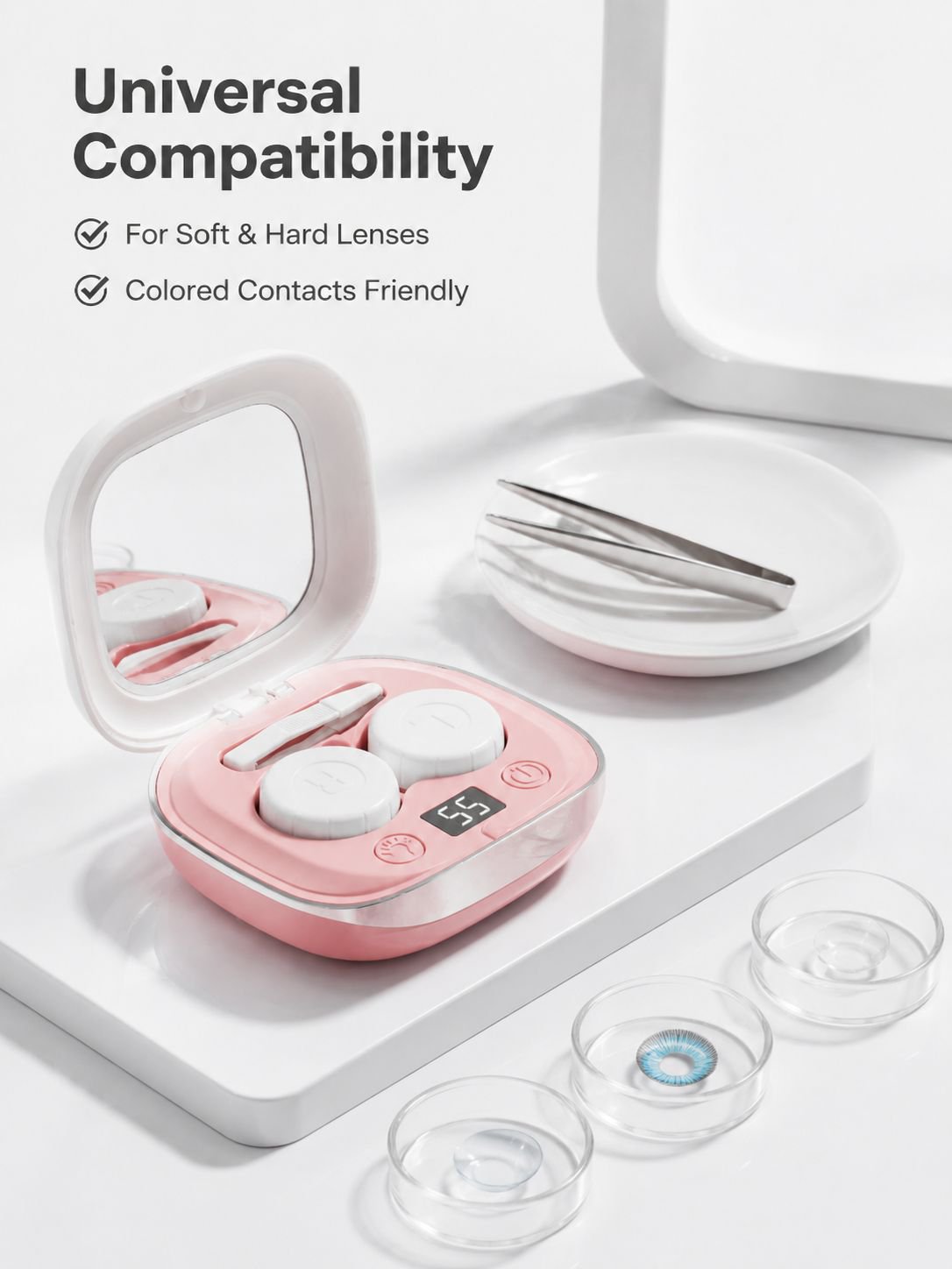 Electric Contact Lens Cleaner for Home Use, Superior to Ultrasonic Devices