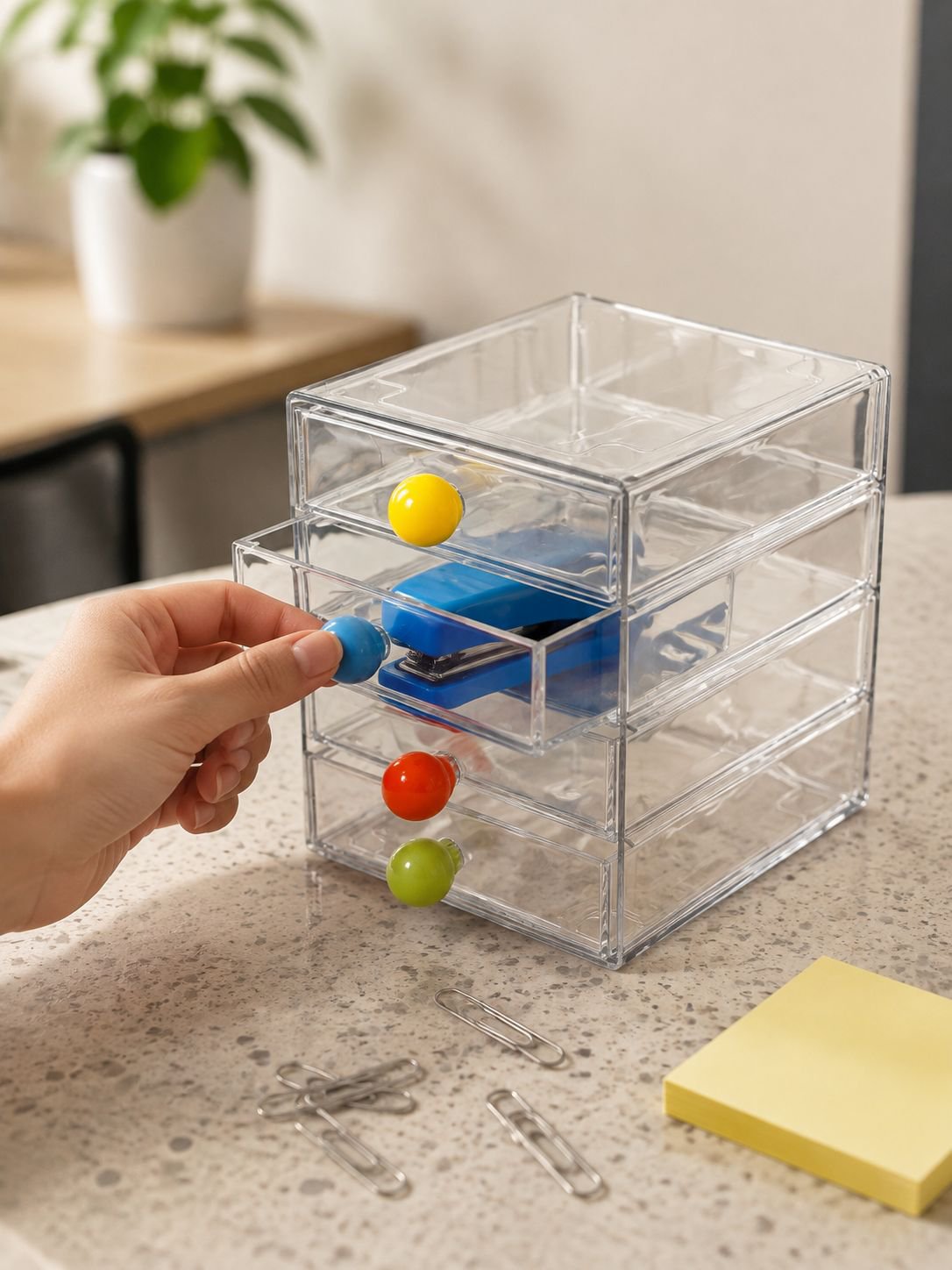 Caja de almacenamiento de plástico para oficina
