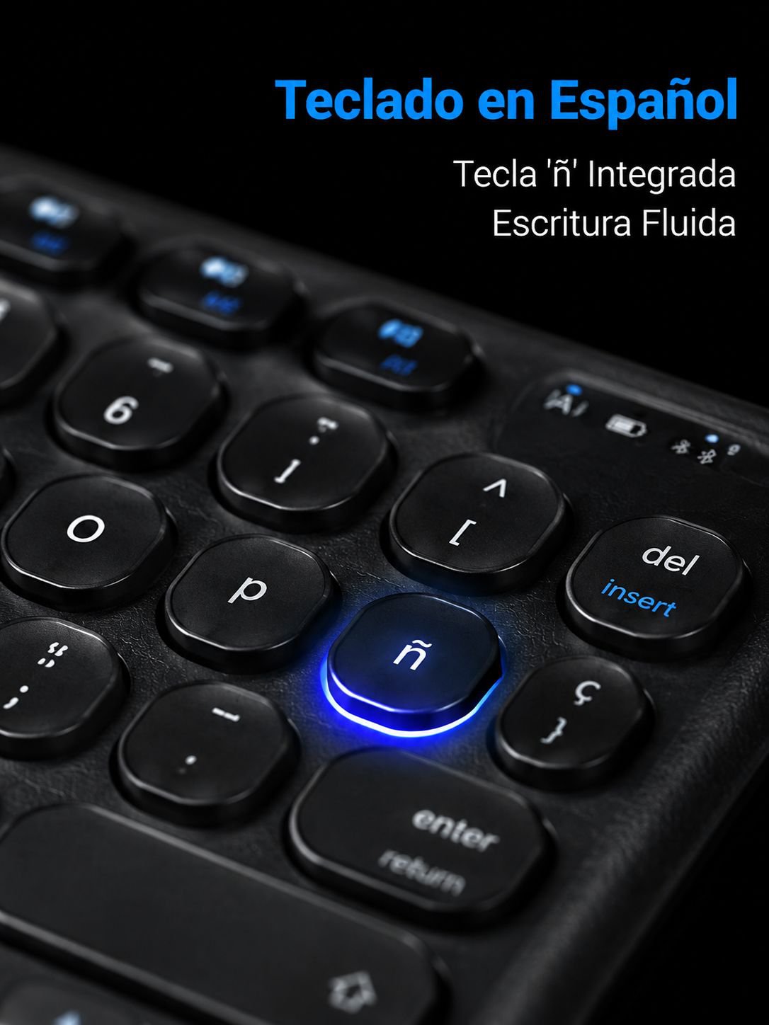 Funda para tablet con teclado táctil Bluetooth