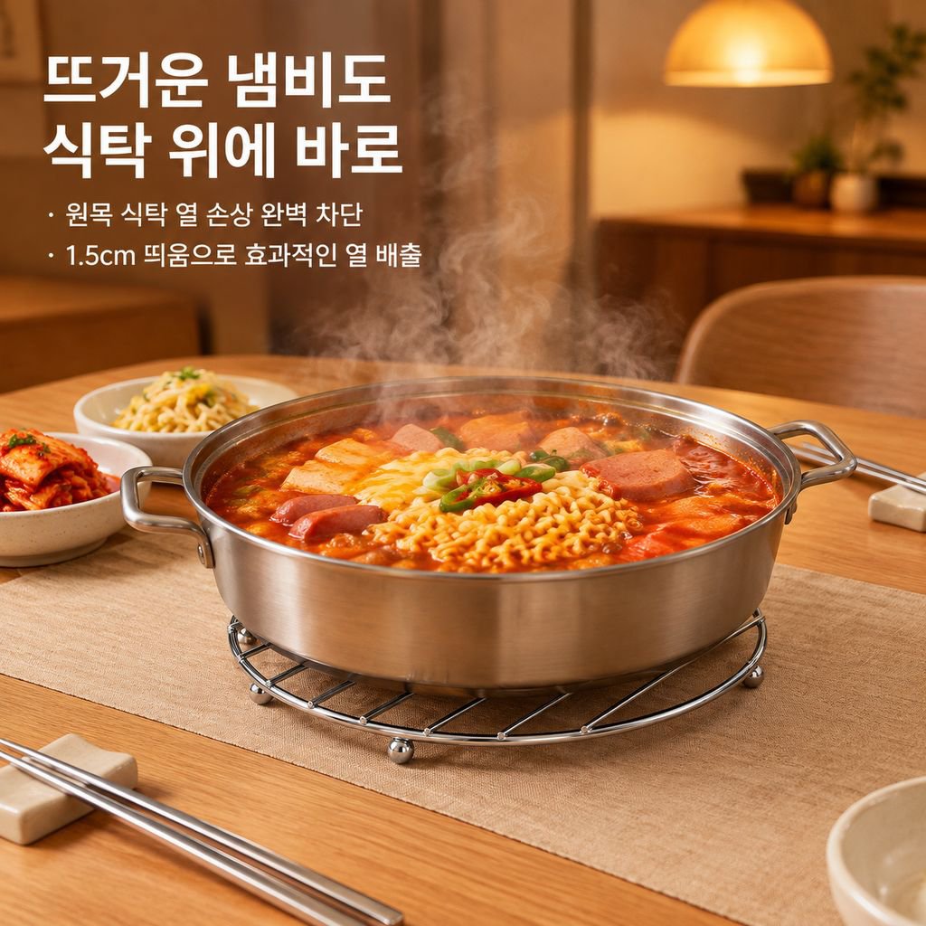 스텐 두꺼운 냄비받침 내열 주방 삼발이 식탁 방열 거치대