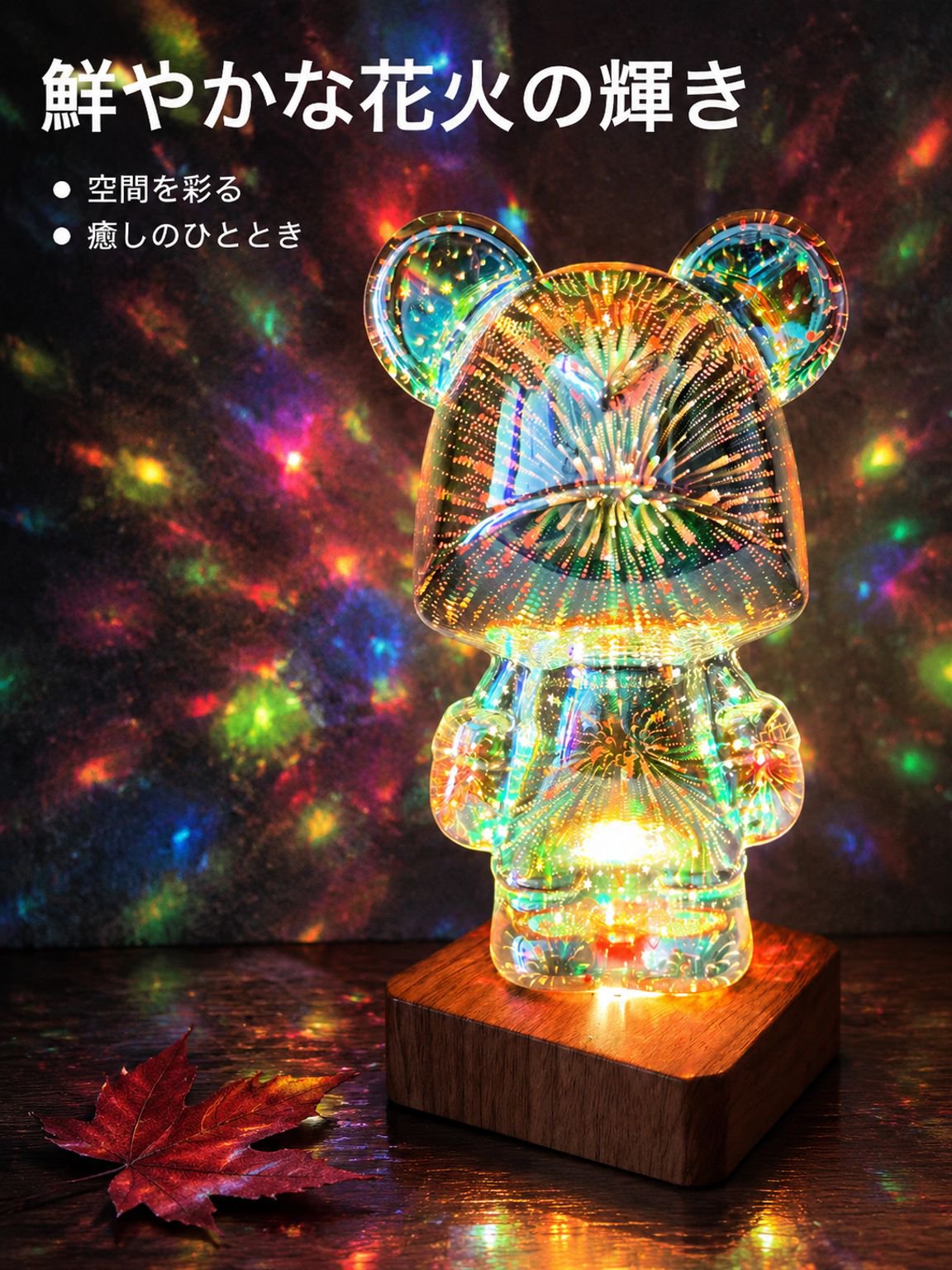 3Dガラス花火オブジェ