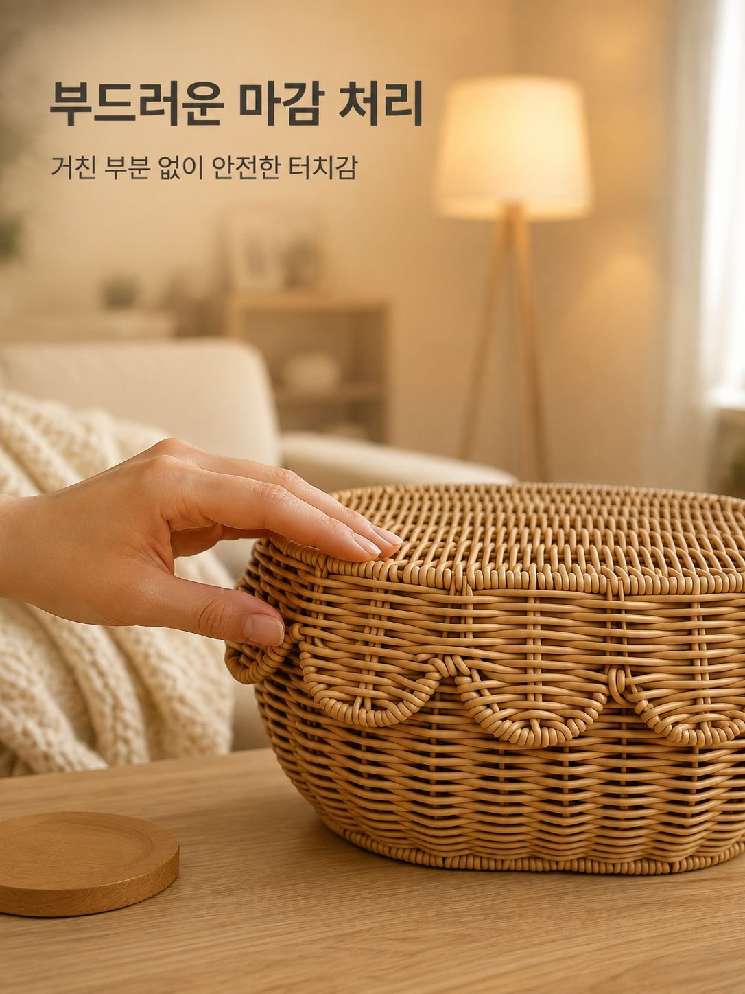 라탄 소재의 고급스러운 정리함