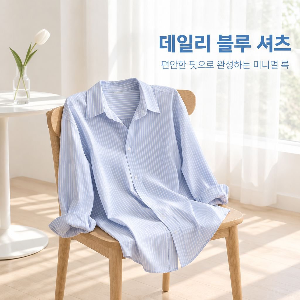 스타일리시한 루즈핏 스트라이프 상의 여성 롱 스타일 한국 디자인 셔츠