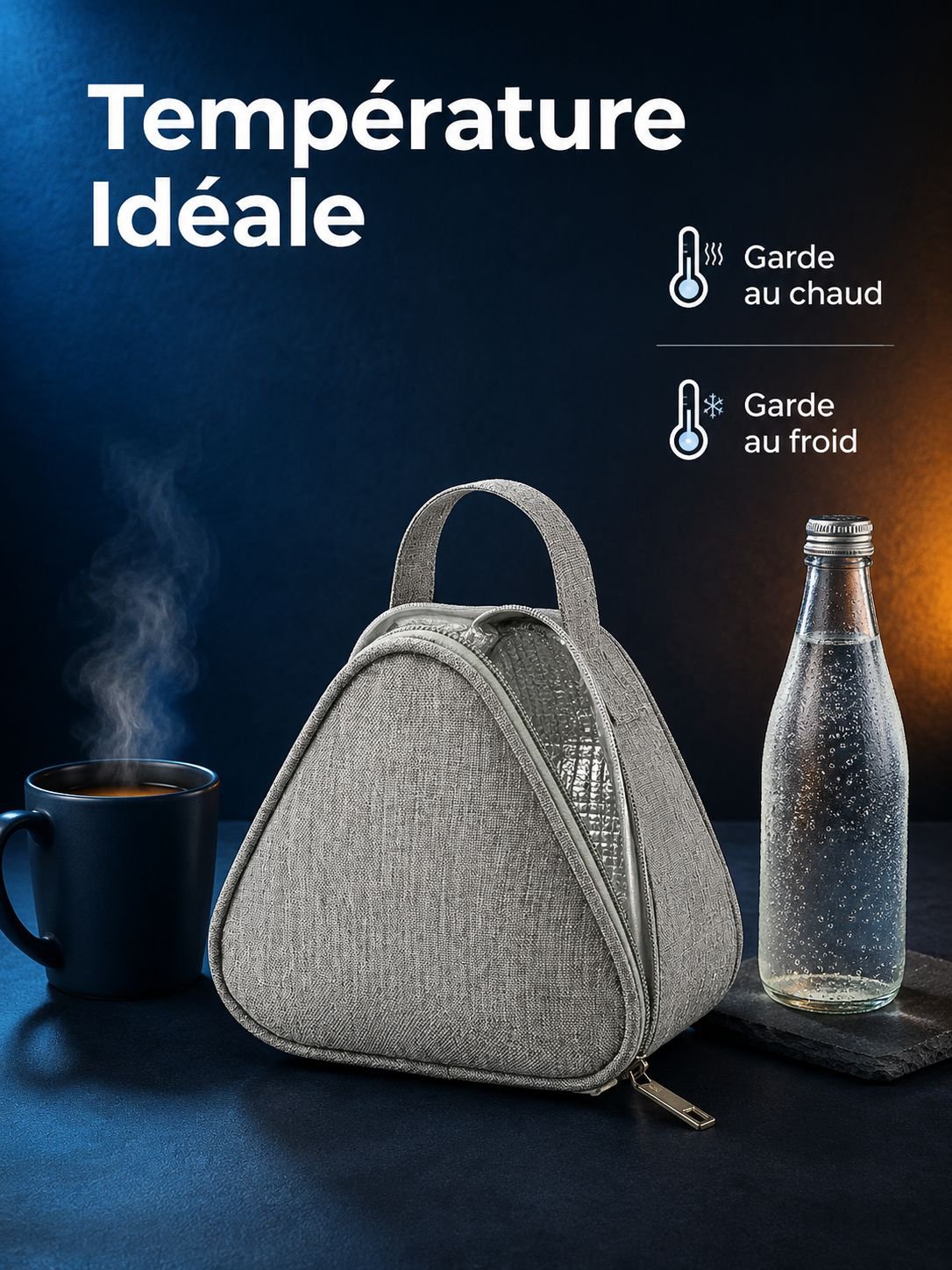 Petit sac isotherme triangulaire portable pour déjeuner
