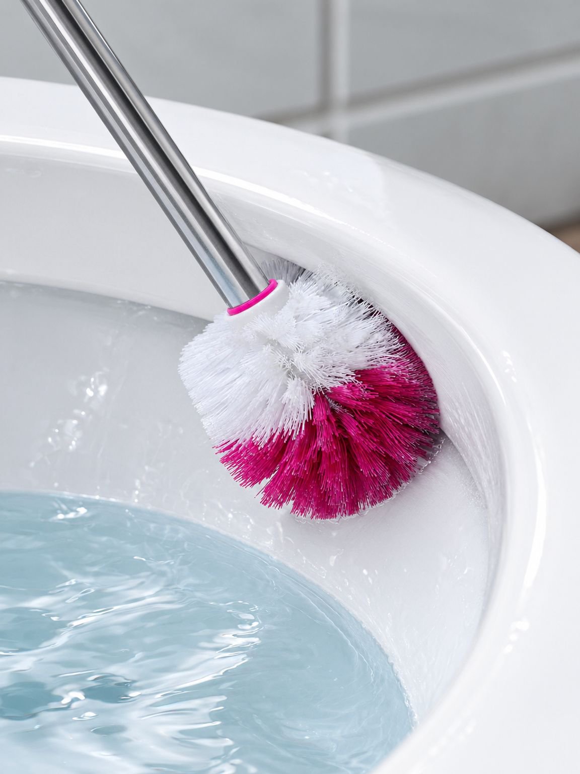 Brosse WC longue en acier inoxydable
