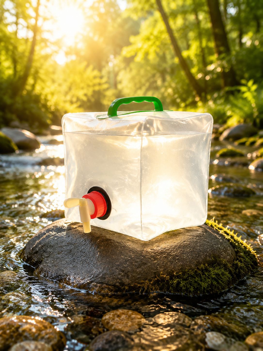 Opvouwbare watercontainer 10 liter voor kamperen en outdooractiviteiten