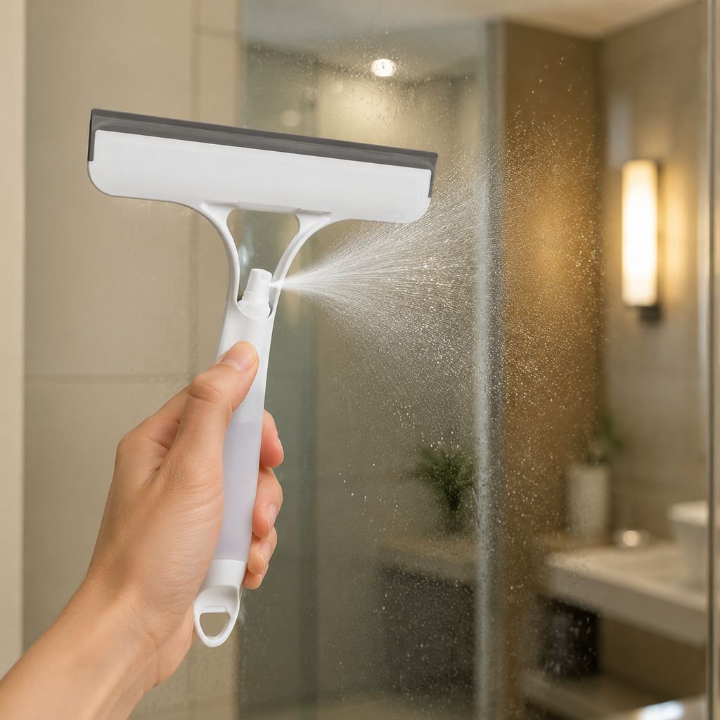 3-in-1 window cleaning tool for home use, including squeegee, mirror cleaning, and double-sided wind