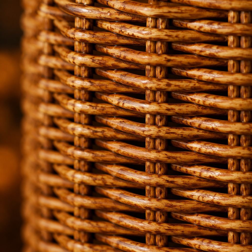 Lidded woven organizer for home and guesthouse use