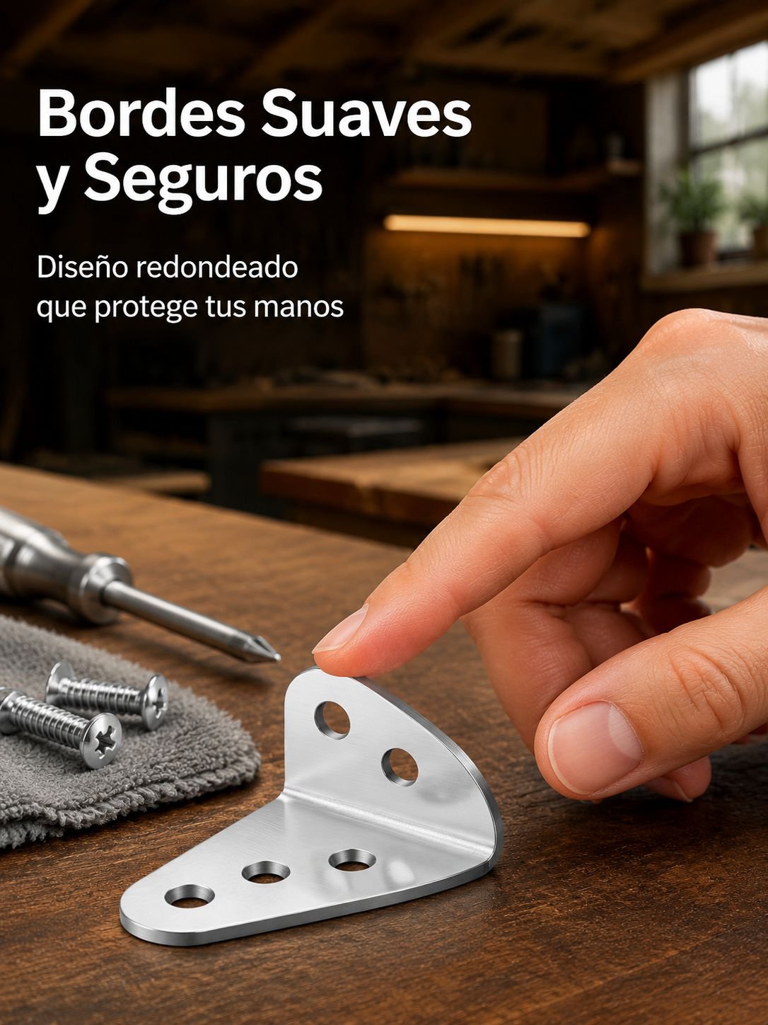 Soporte de fijación anticorrosivo en acero inoxidable grueso