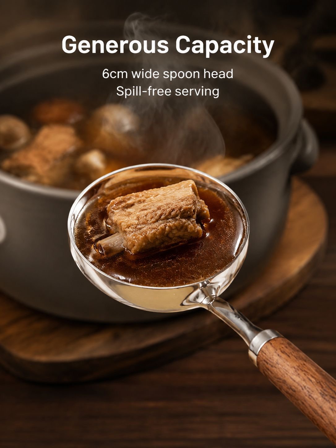 Stainless Steel Walnut Wood Spoon