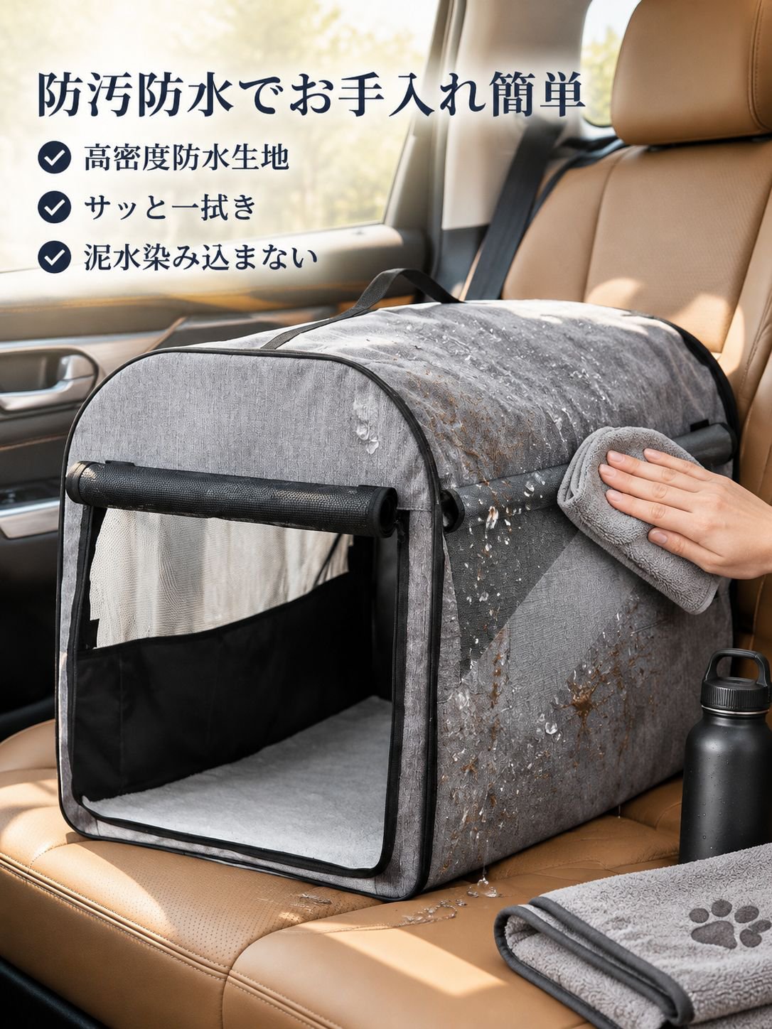 中大型犬用車内汚れ防止・後部座席セパレートマット