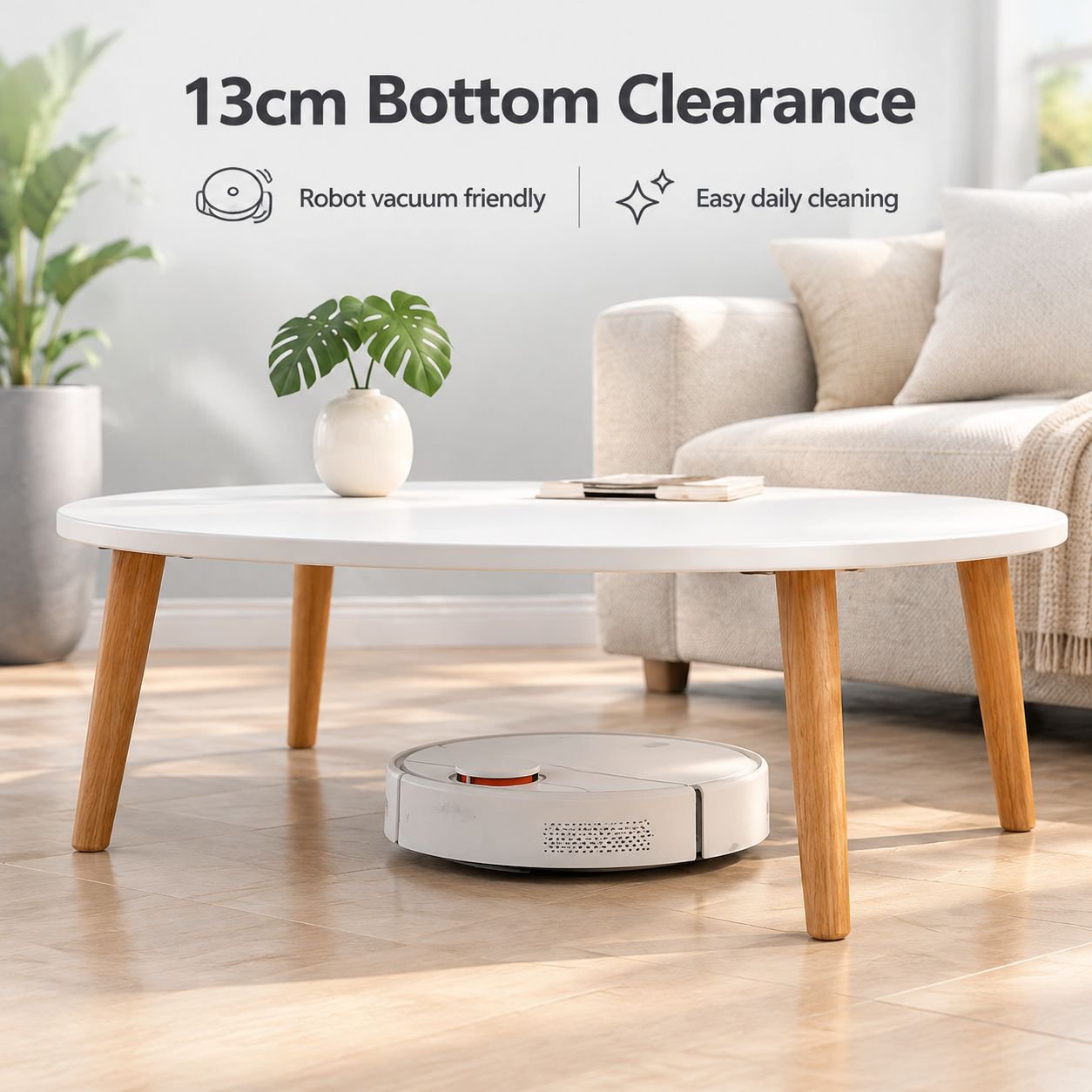 Cream-Style Side Table for Bedroom or Living Room