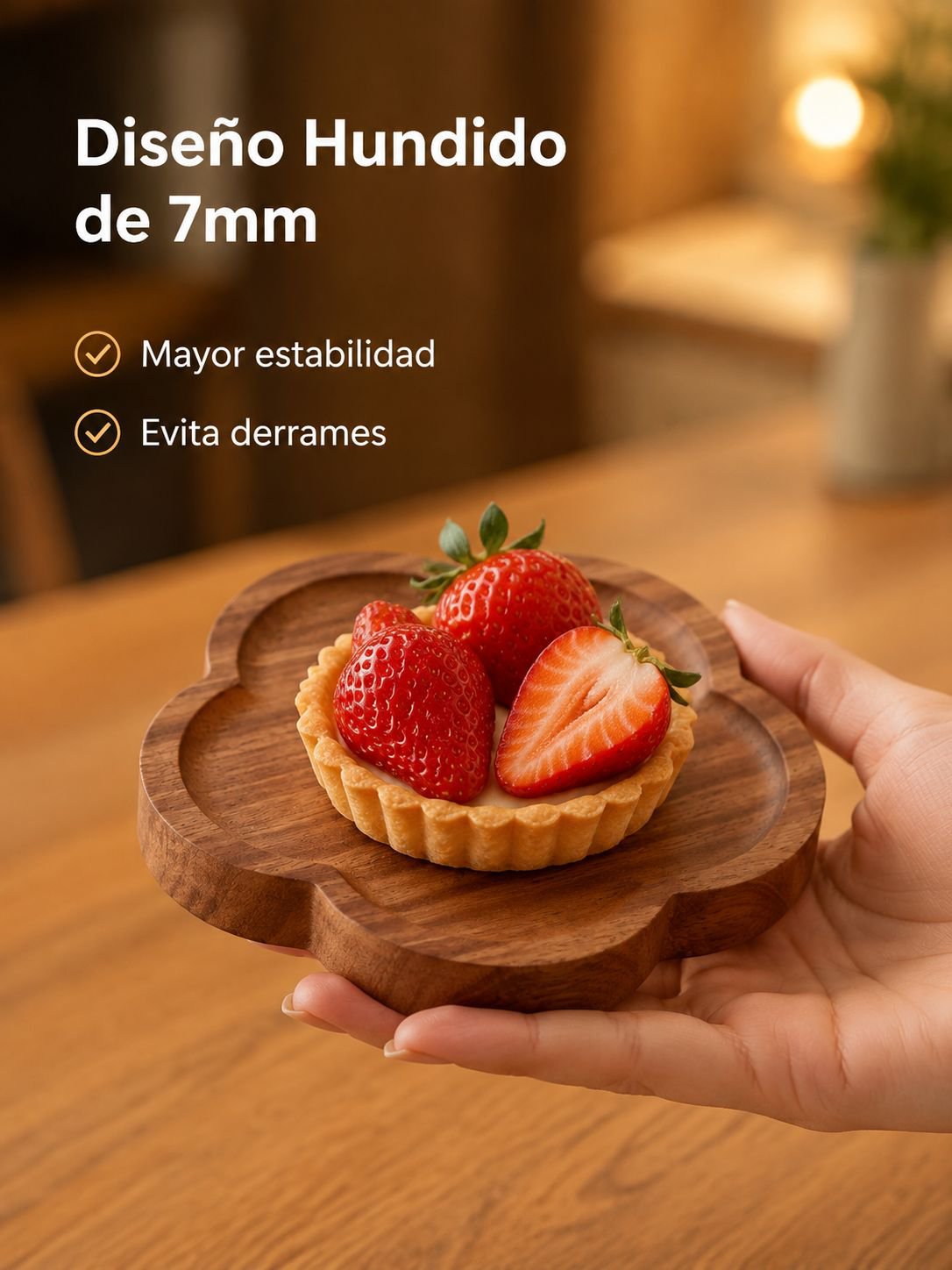 Plato de postre japonés de madera