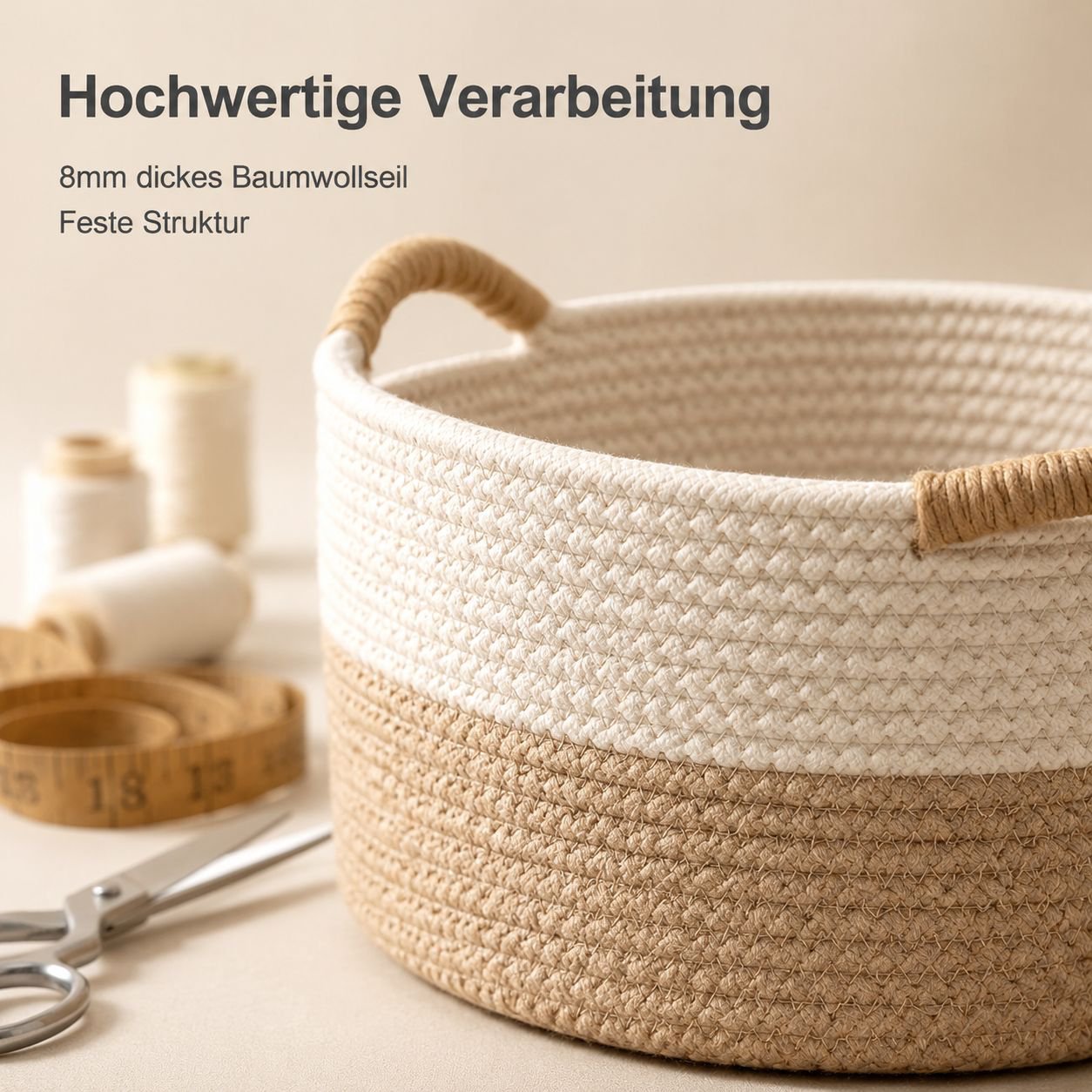 Schlichter Aufbewahrungskorb aus Baumwollseil
