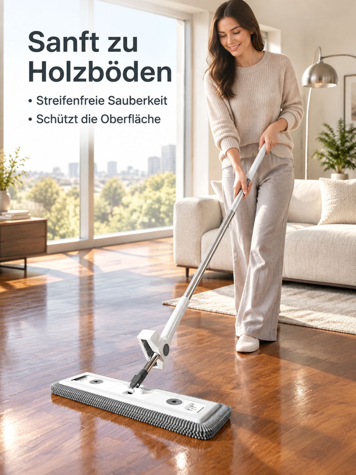 Haushaltswischer-Set mit automatischer Reinigung und freihändigem Auswringen