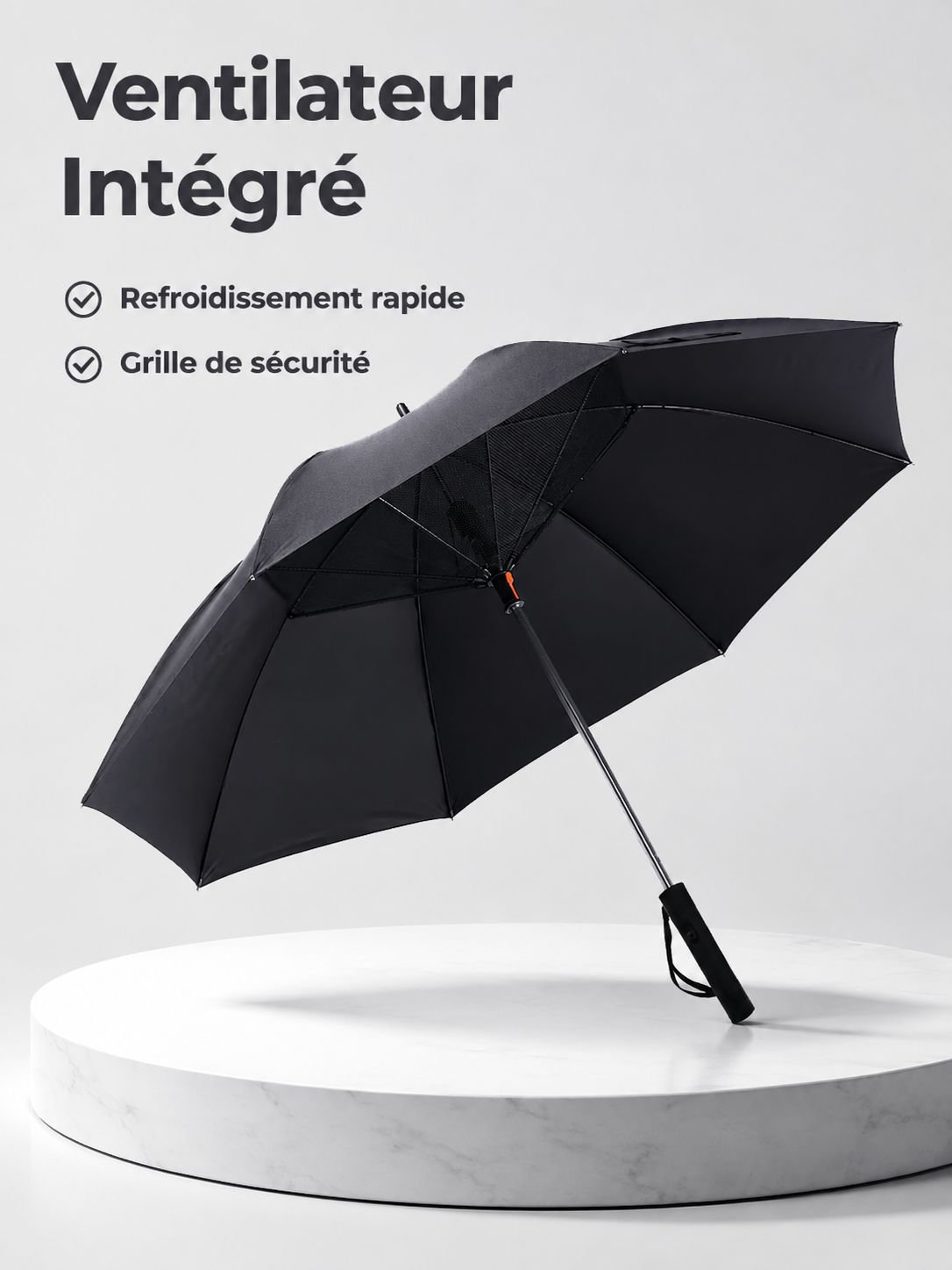 Parapluie éventail pliant rechargeable