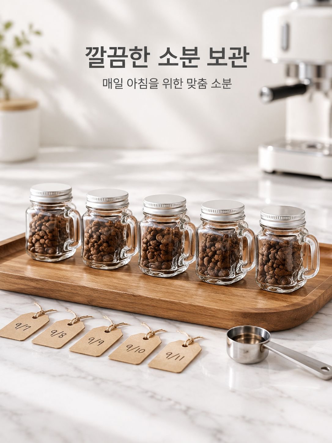 세련된 디자인의 커피 원두 용기