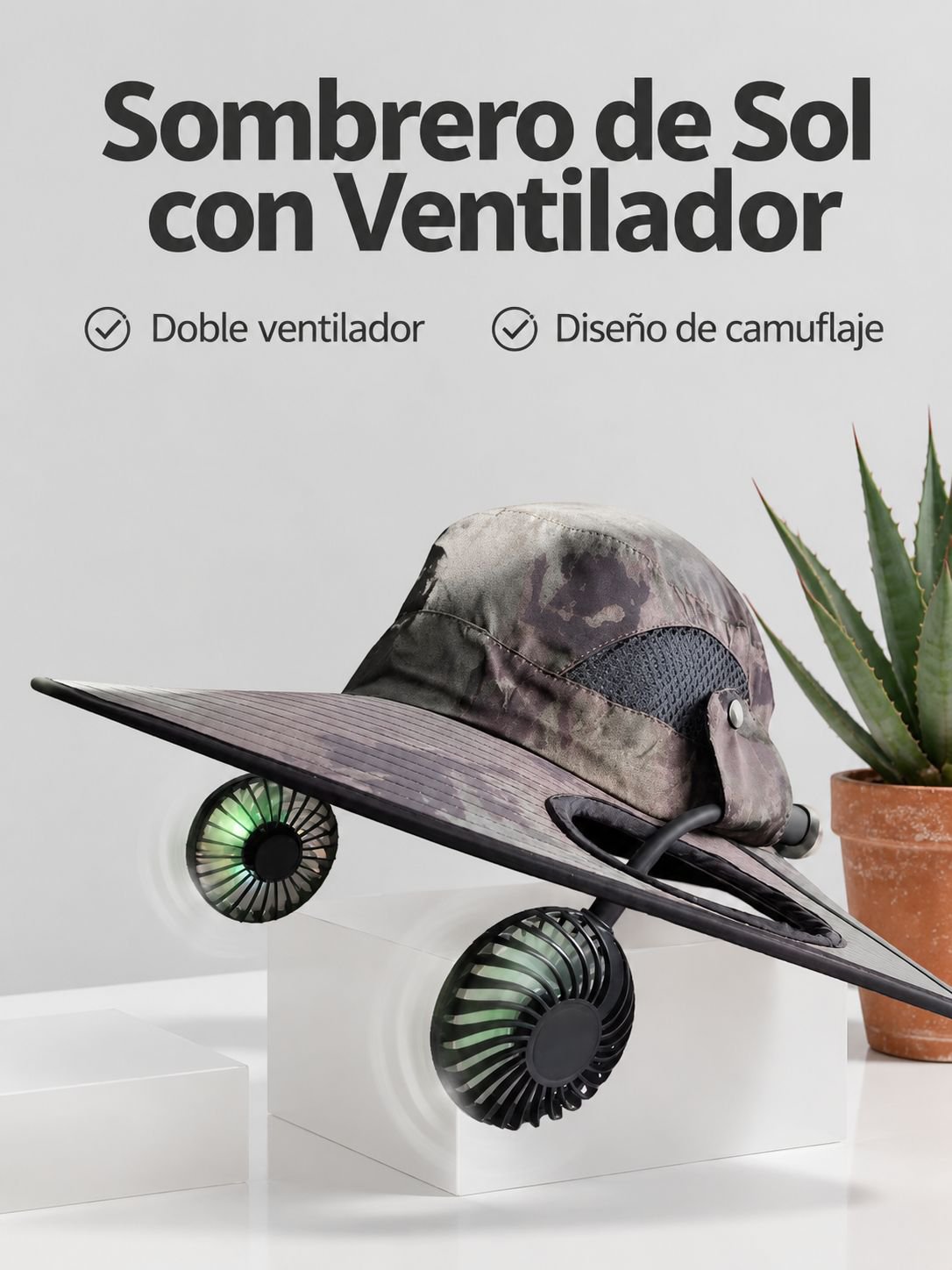 Sombrero de pescador de verano camuflajeado, protección solar y colores variados