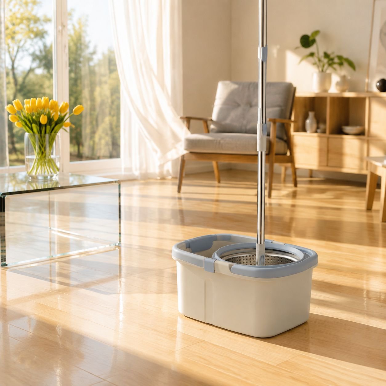 Complete mop and bucket set for home and commercial use
