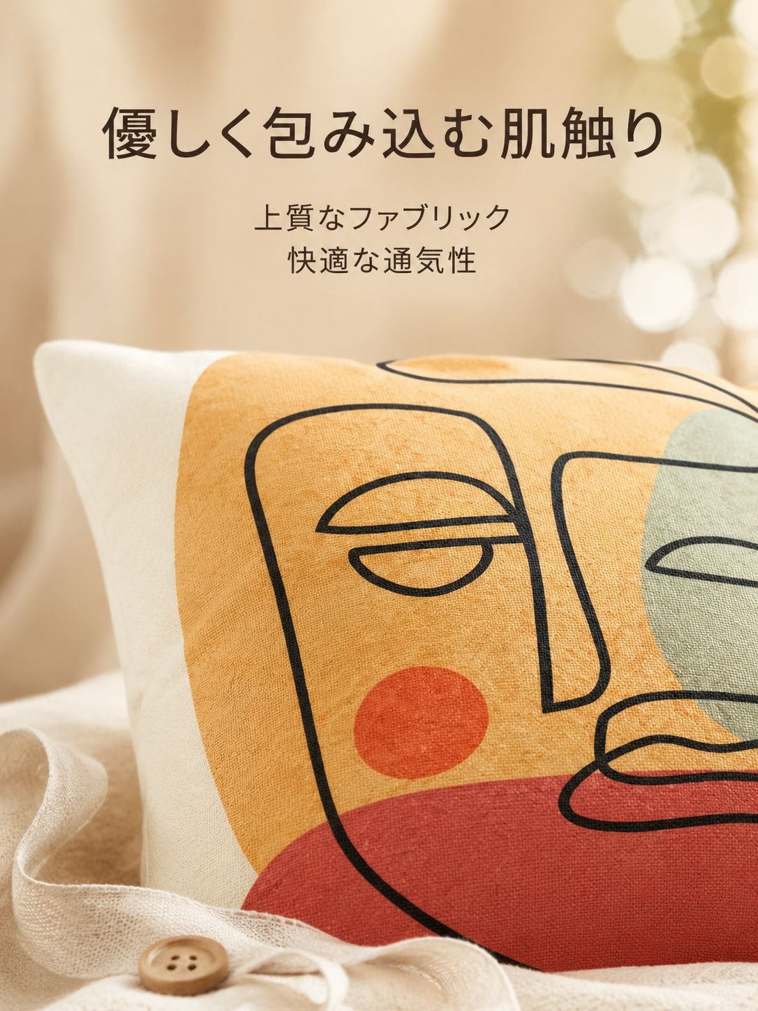 プリント柄のクッション