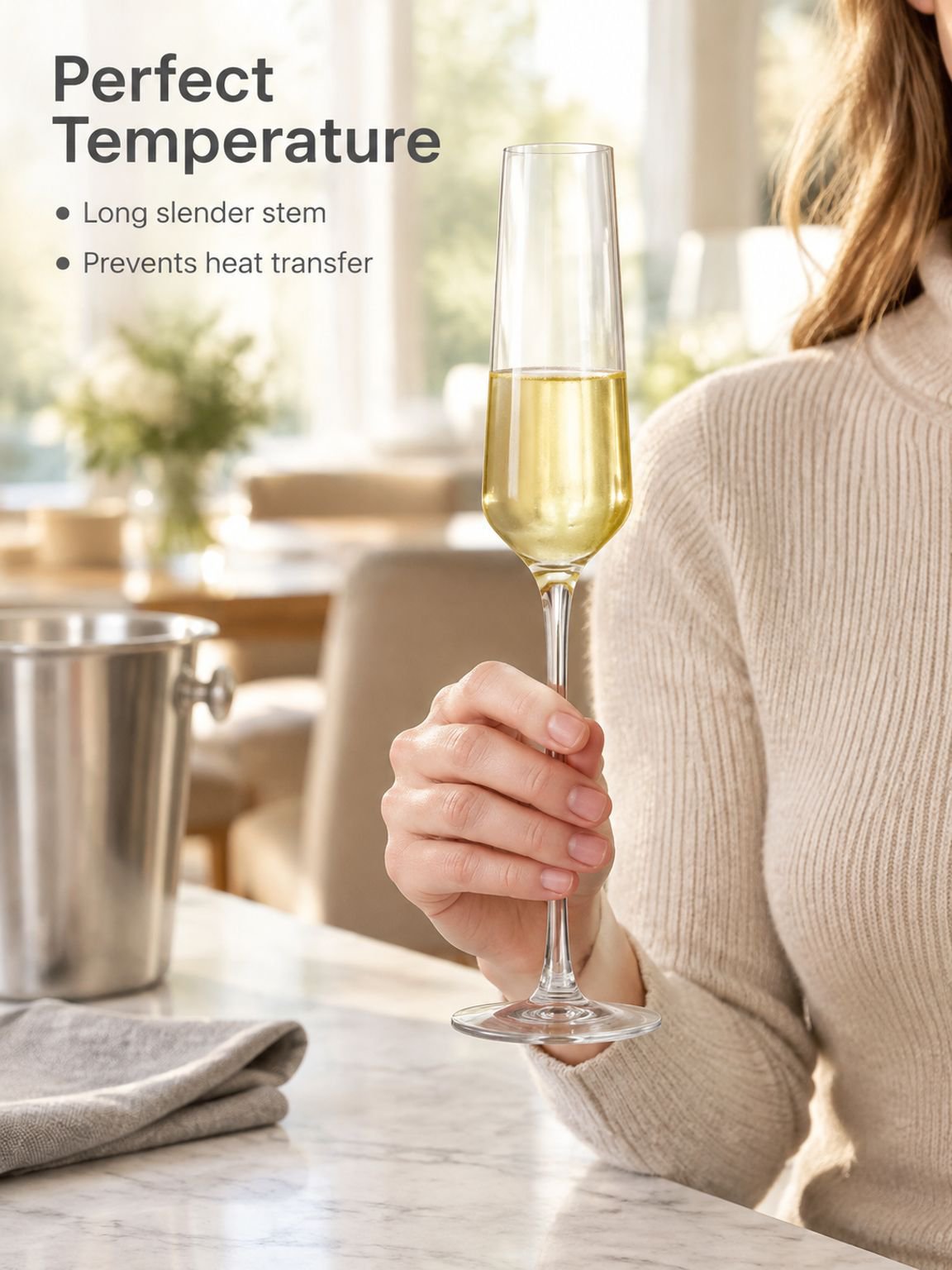 Stylish crystal cocktail glass for a home bar