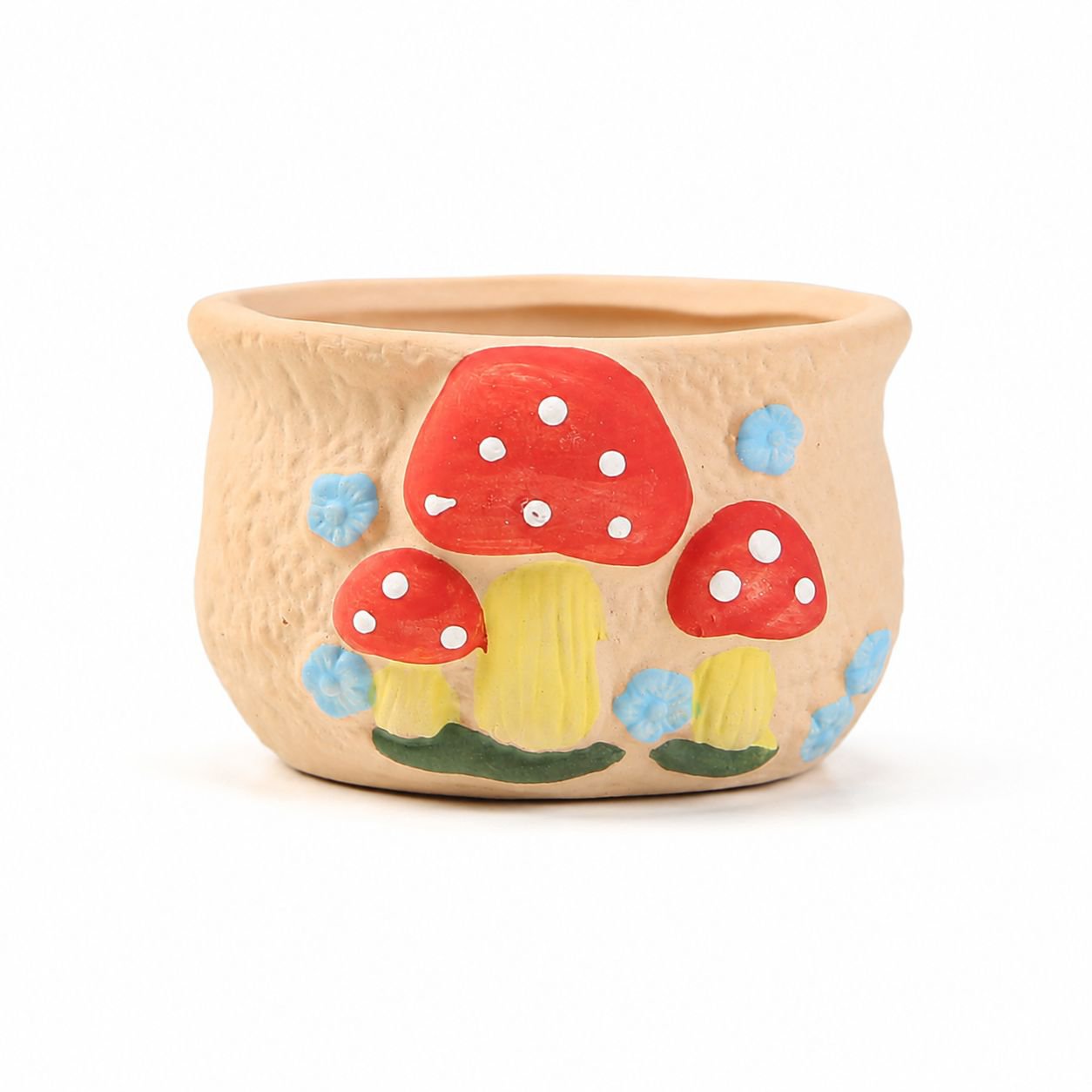Cute Mushroom Handmade Ceramic Oval Succulent Plant Decorative Pot