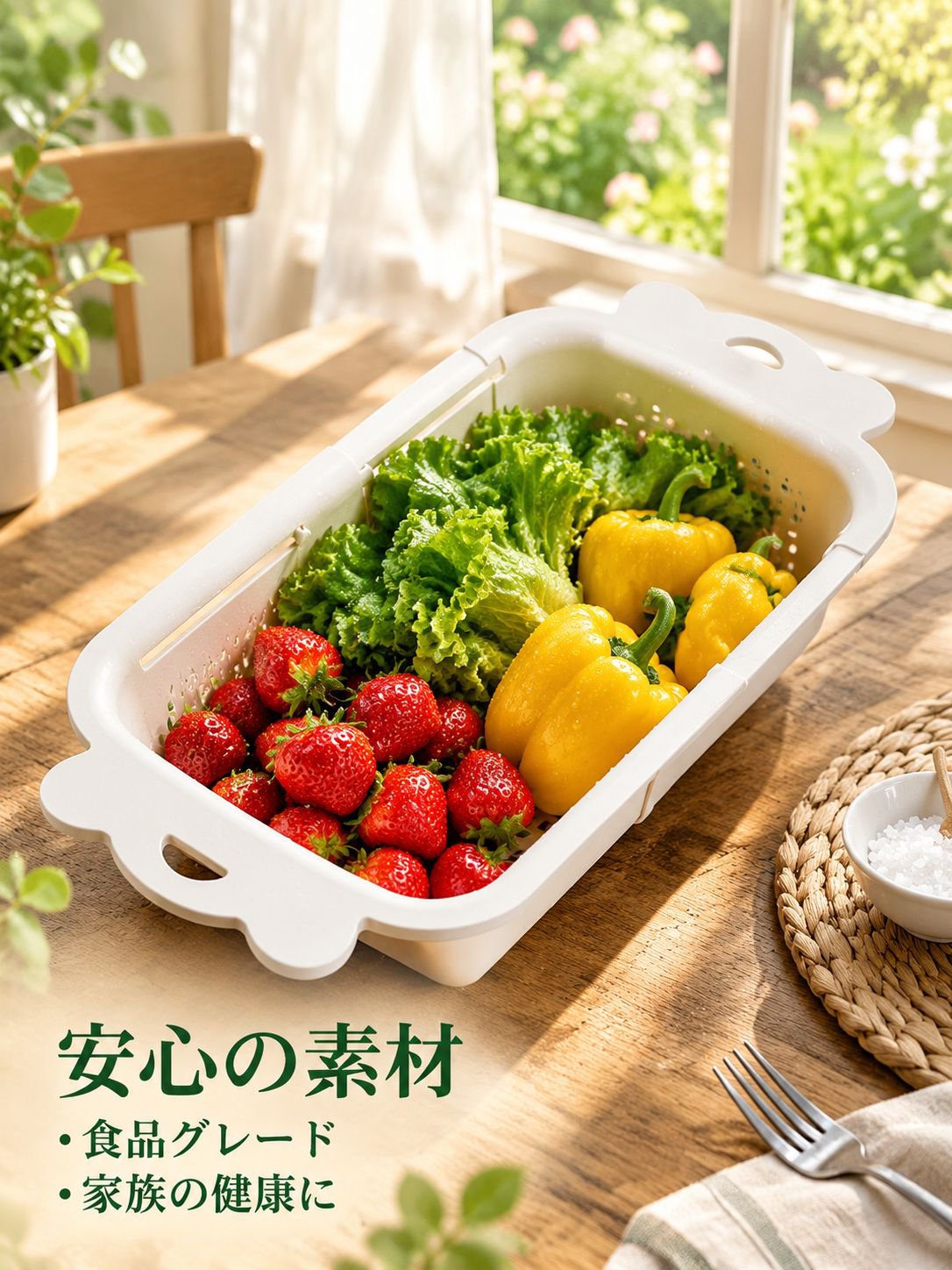 食品グレードドーパミン伸縮洗い桶・多機能キッチン野菜水切りバスケット