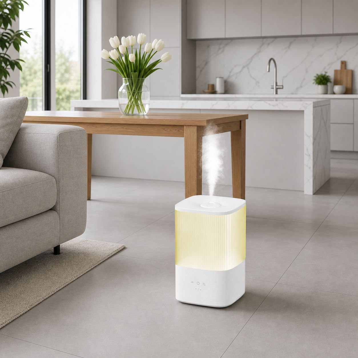 Modern design air purifier with humidification