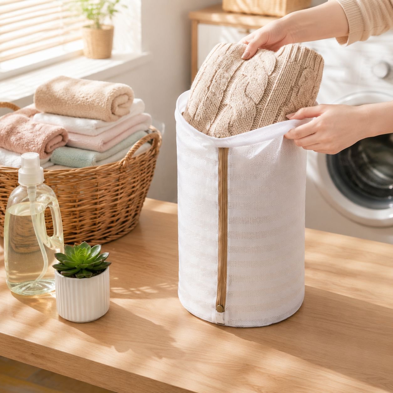 Almacenamiento eficiente con bolsas de malla para el hogar