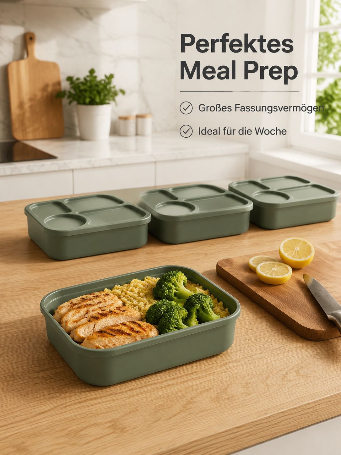 Großer Silikonbehälter für Meal Prep und Aufbewahrung