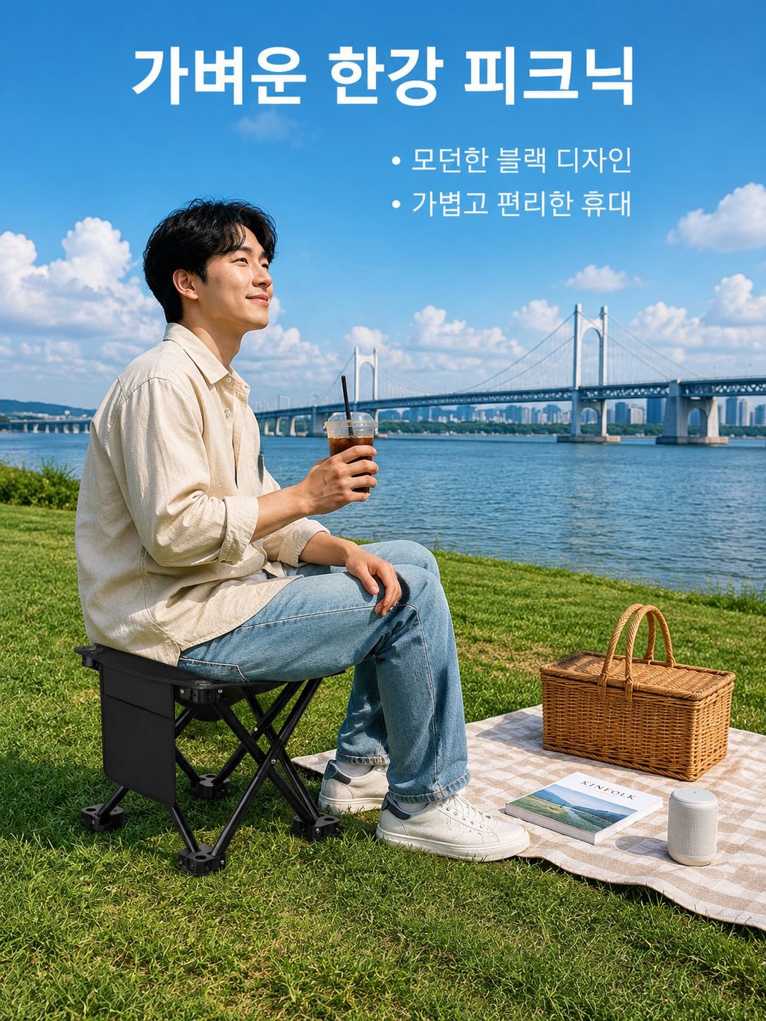 가볍고 접이식인 낚시 의자