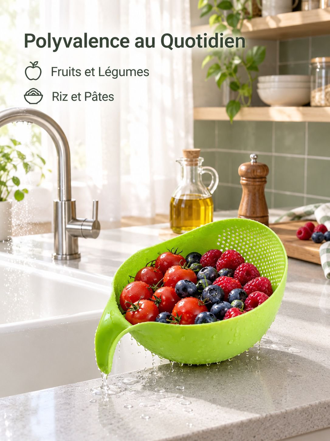 Panier égouttoir multifonction pour riz