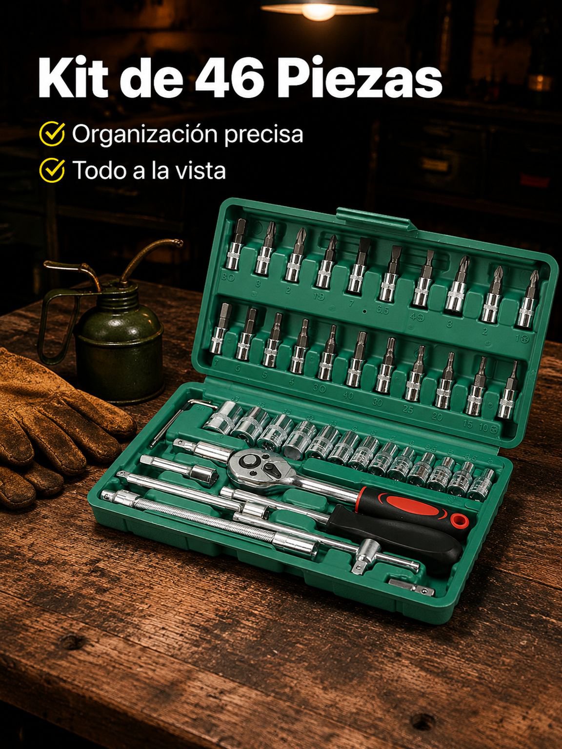 Juego de herramientas de 46 piezas para reparación de automóviles