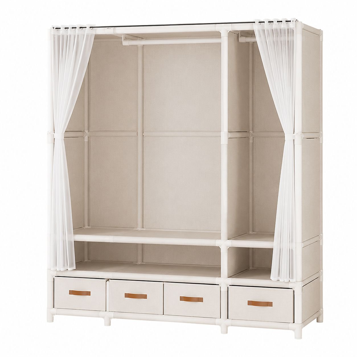 Sturdy and Durable Bedroom Wardrobe, Minimalist Floor Storage Rack, Suitable for Small Spaces