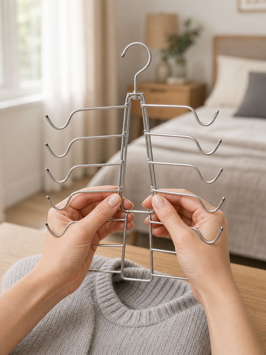 Household magic hanger rack with adjustable layers