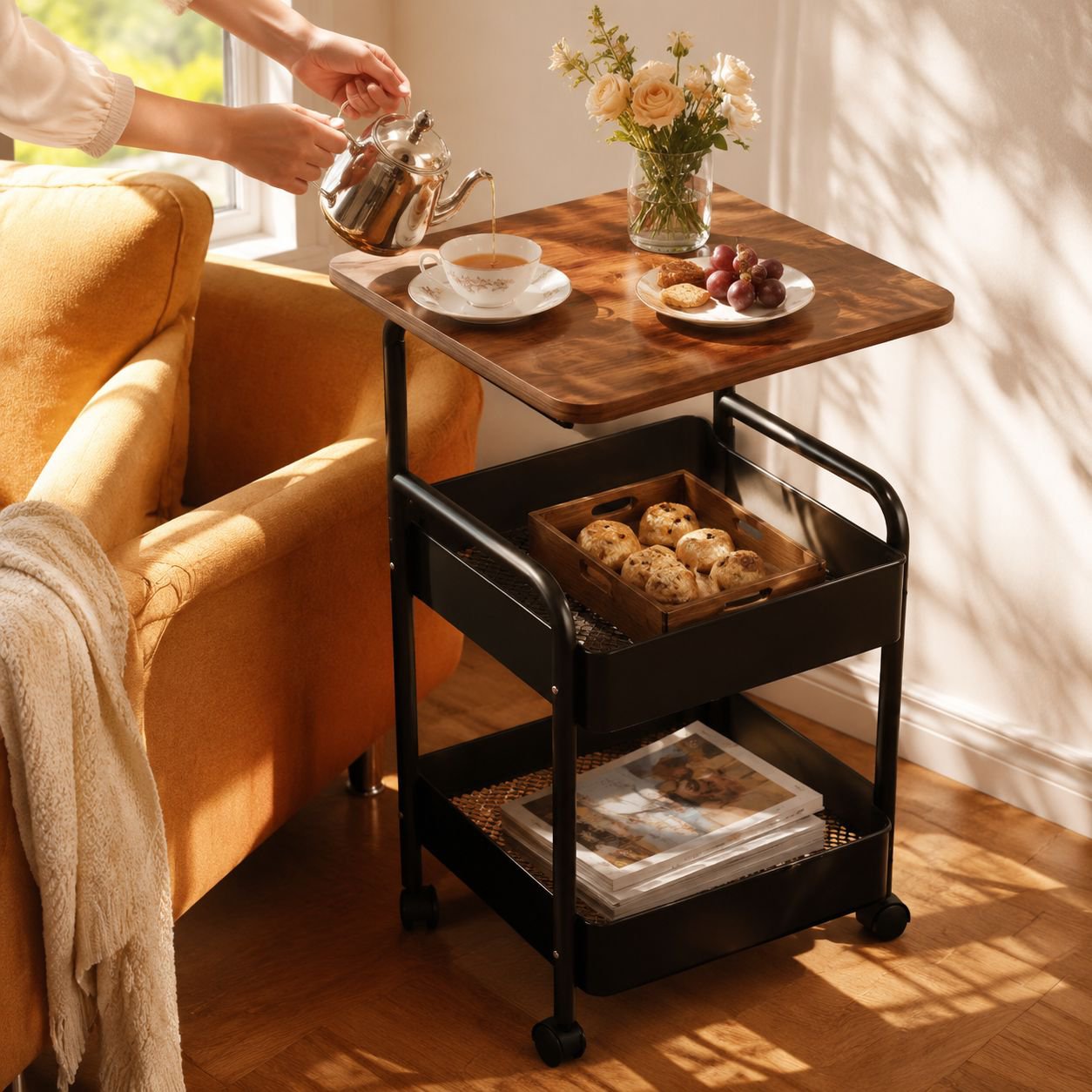 Multi-Functional Stain-Resistant Luxury Storage Cart
