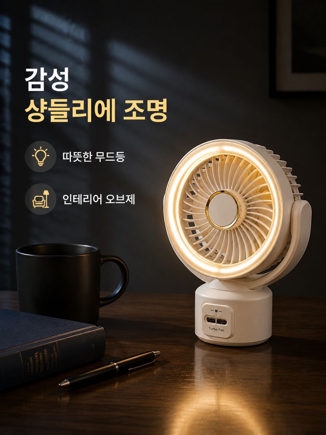  USB 탁상용 소형 선풍기 2026년형 초무음 탁상용 샹들리에 라이트 선풍기