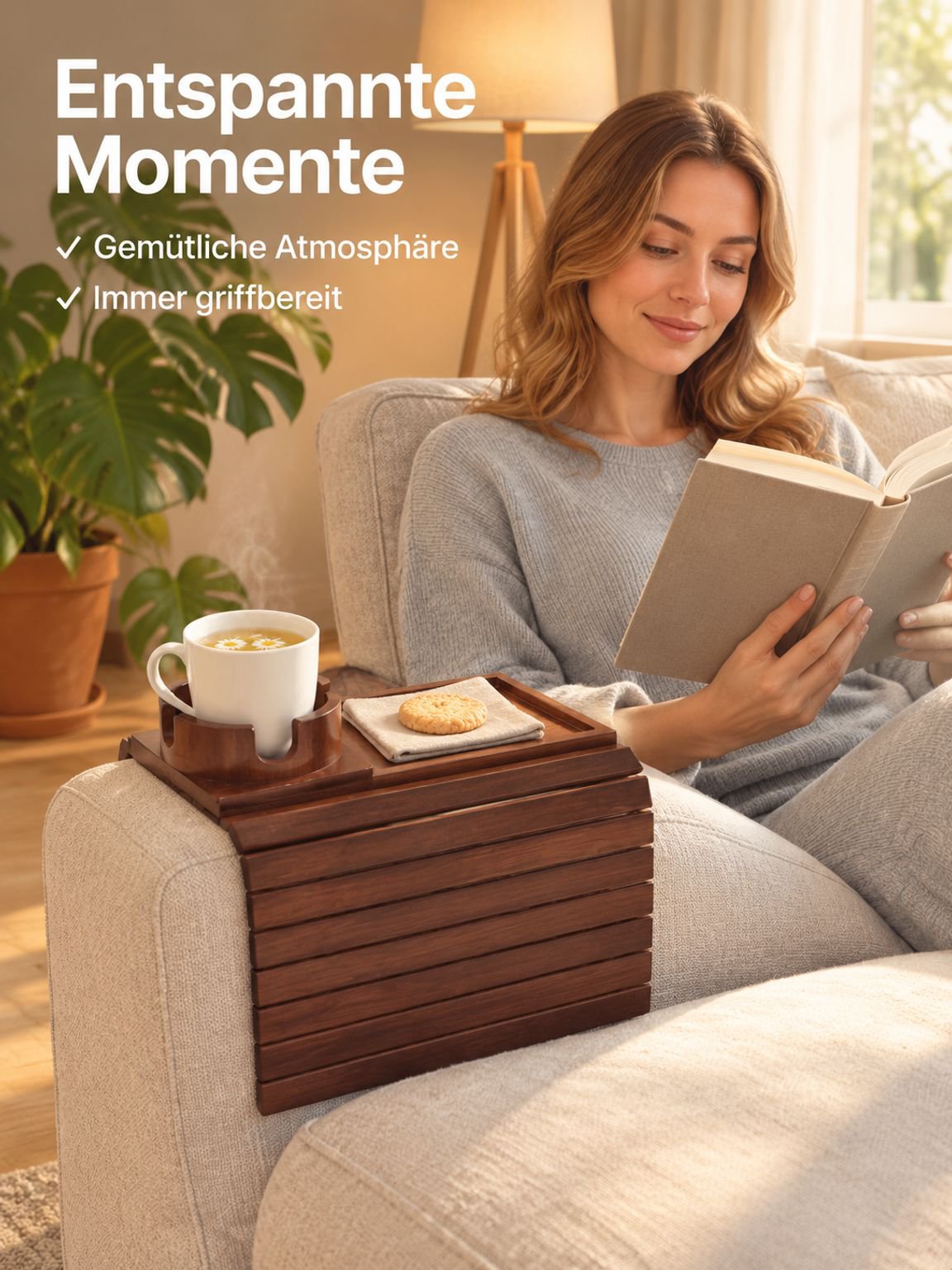 Armlehnen-Ablage aus Holz für Sofas