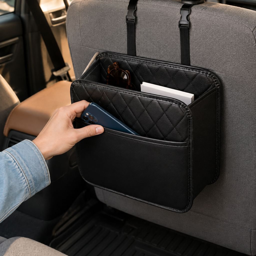 Organizador multifuncional para asiento trasero de coche