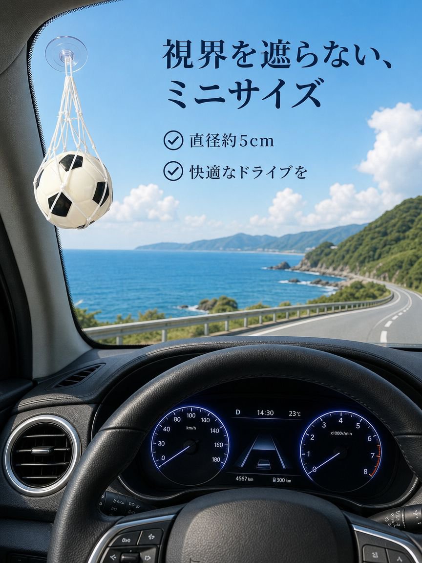 車用サッカーボールオーナメント