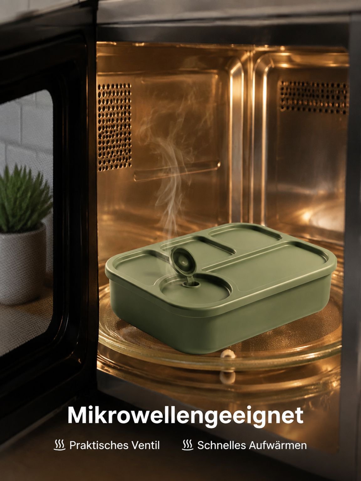 Große Silikon-Lunchbox, mikrowellengeeigneter Frischhaltebehälter