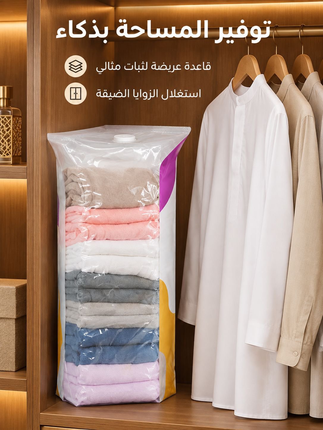 أكياس تخزين ثلاثية الأبعاد ومضادة للتجعد بتفريغ هواء