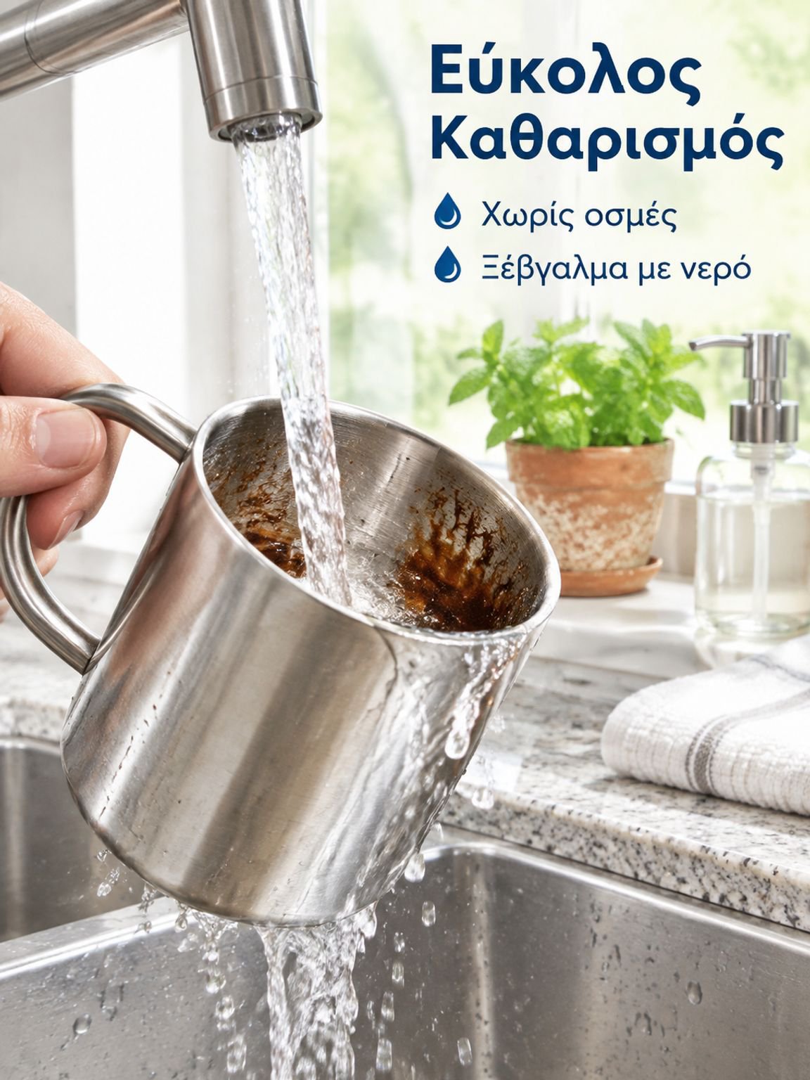 Διπλή κούπα από ανοξείδωτο ατσάλι για τρόφιμα