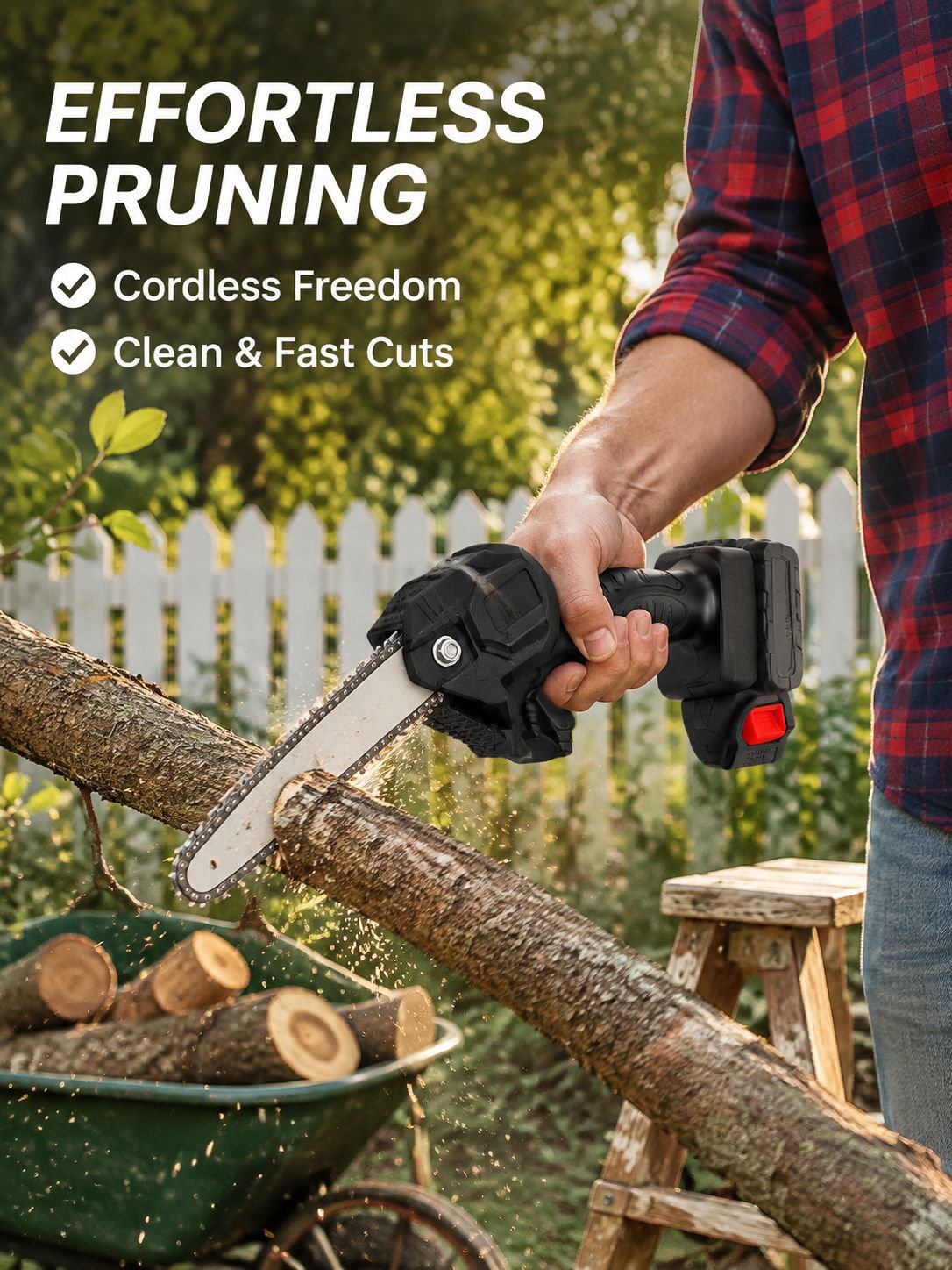 Lithium Battery Portable Electric Saw Small Household Pruning and Logging Tool