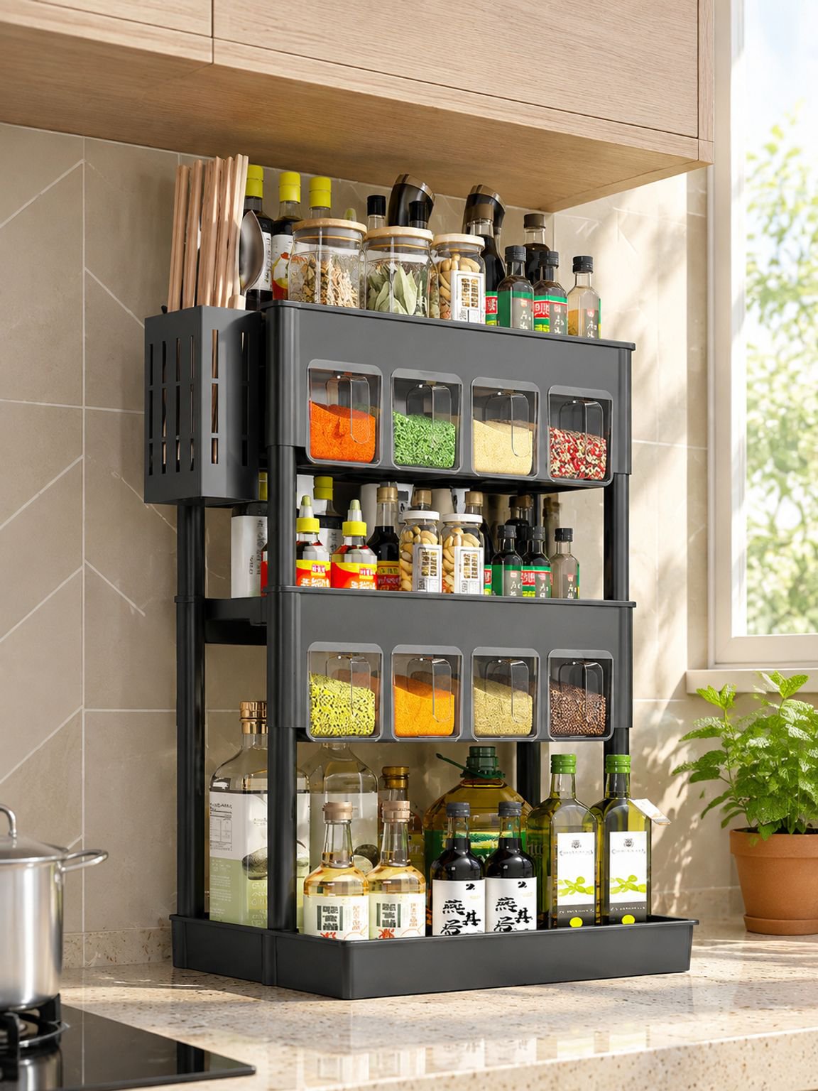 Modernes Design-Regal für die Küchenorganisation