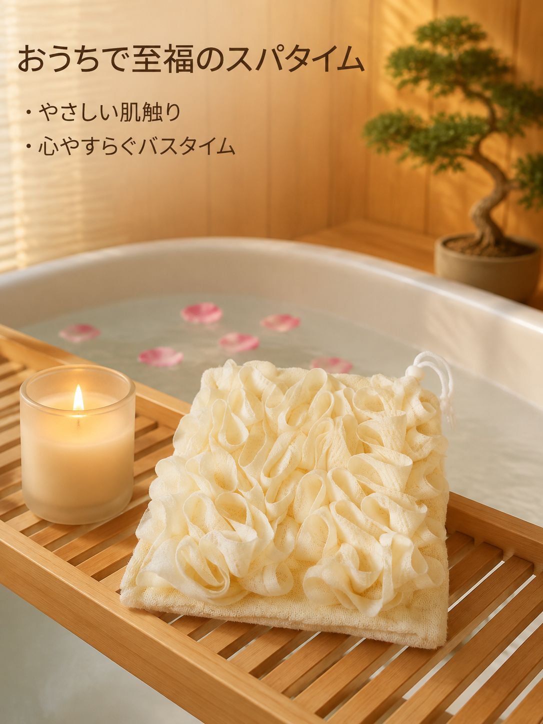お風呂用ボディタオル二合一